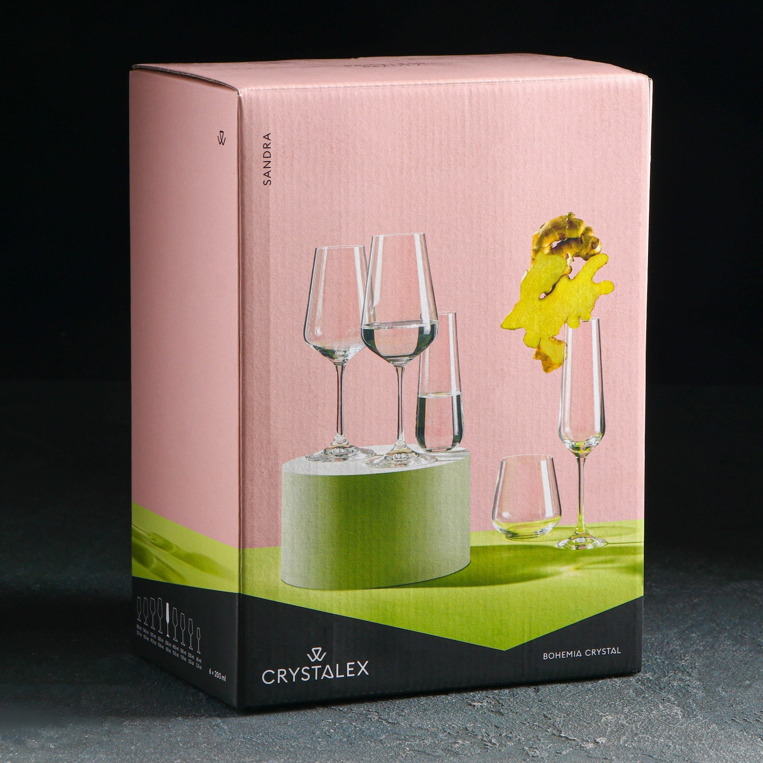 Набор бокалов для шампанского 200 мл Crystalex Bohemia Сандра, 6 шт., стекло