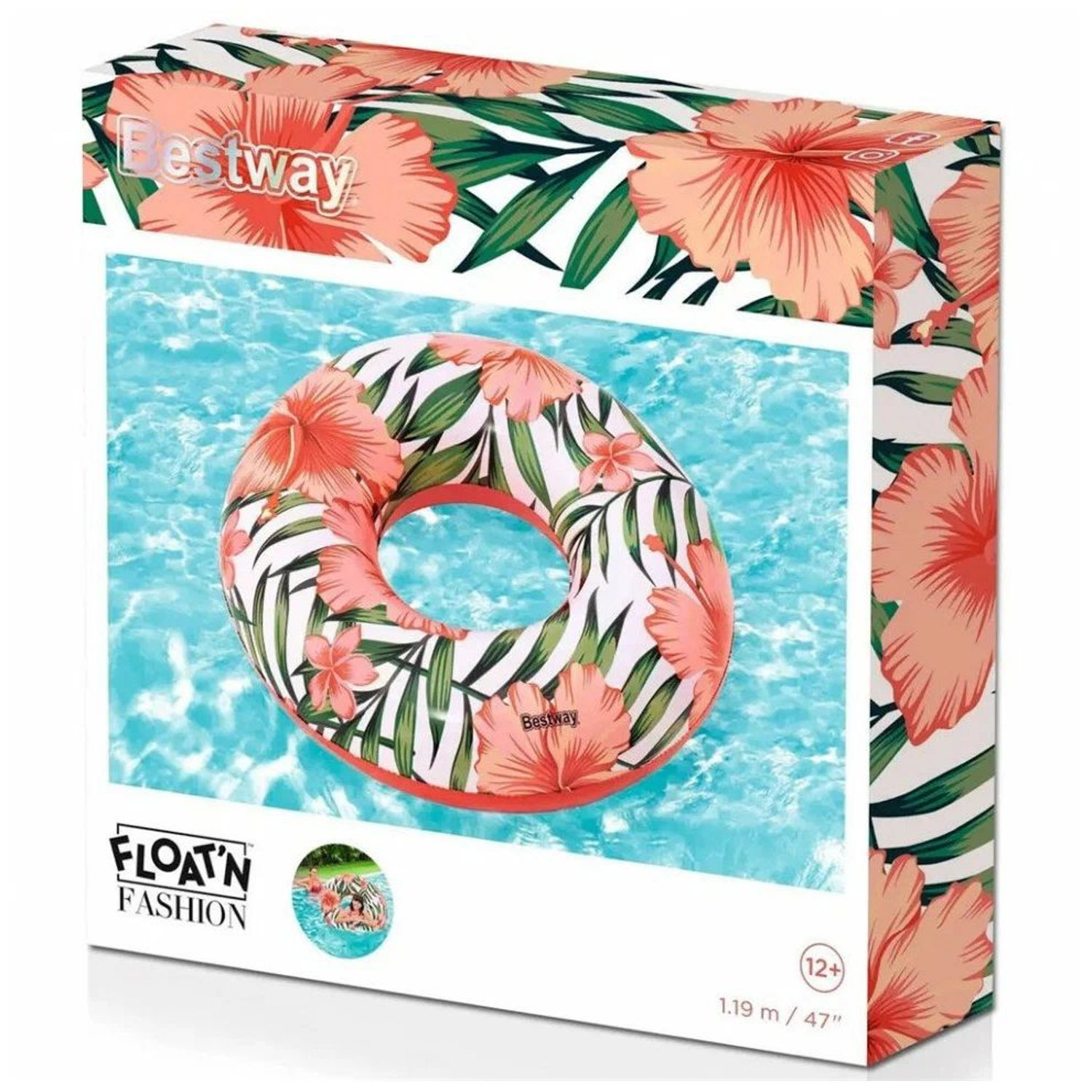 Круг для плавания BESTWAY Тропики, диаметр 119 см, 12 лет