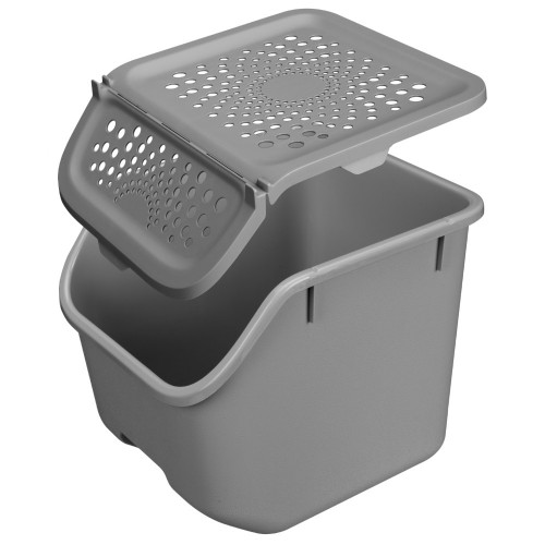 Контейнер д/овощей пластм.11,3л 275Х240Х240мм Серый арт.434292911 ("Бытпласт") *1/6