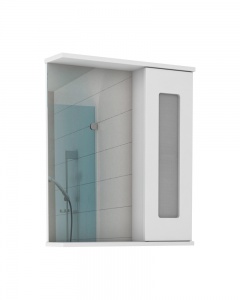 Зеркало-шкаф /Домино/ "Кристалл 60" Белый, левый/правый *1/12