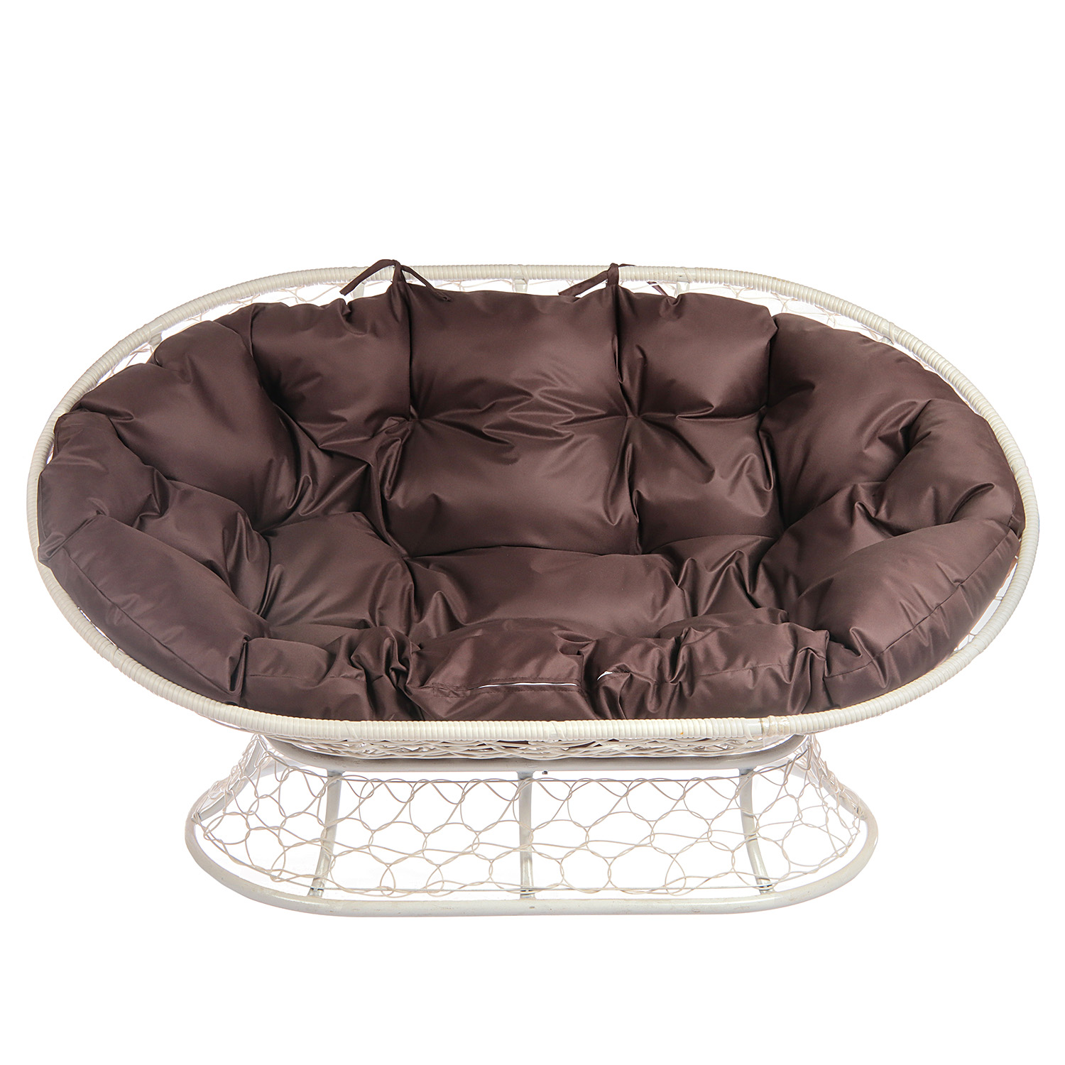 Диван садовый "Мамасан" цвет белый, подушка микс, 75*164*104 см, до 180 кг  М-групп *1