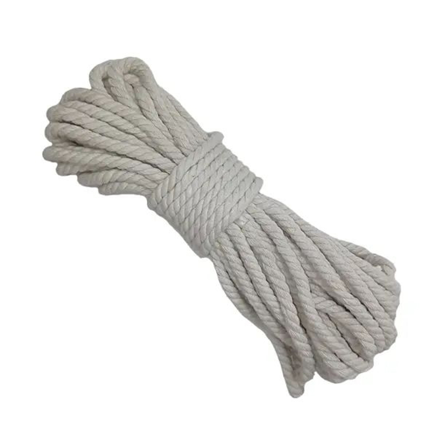 Веревка хлопчатобумажная d 8мм дл.20м крученая 3-х прядная арт.10182 ("Сибшнур") *1/30