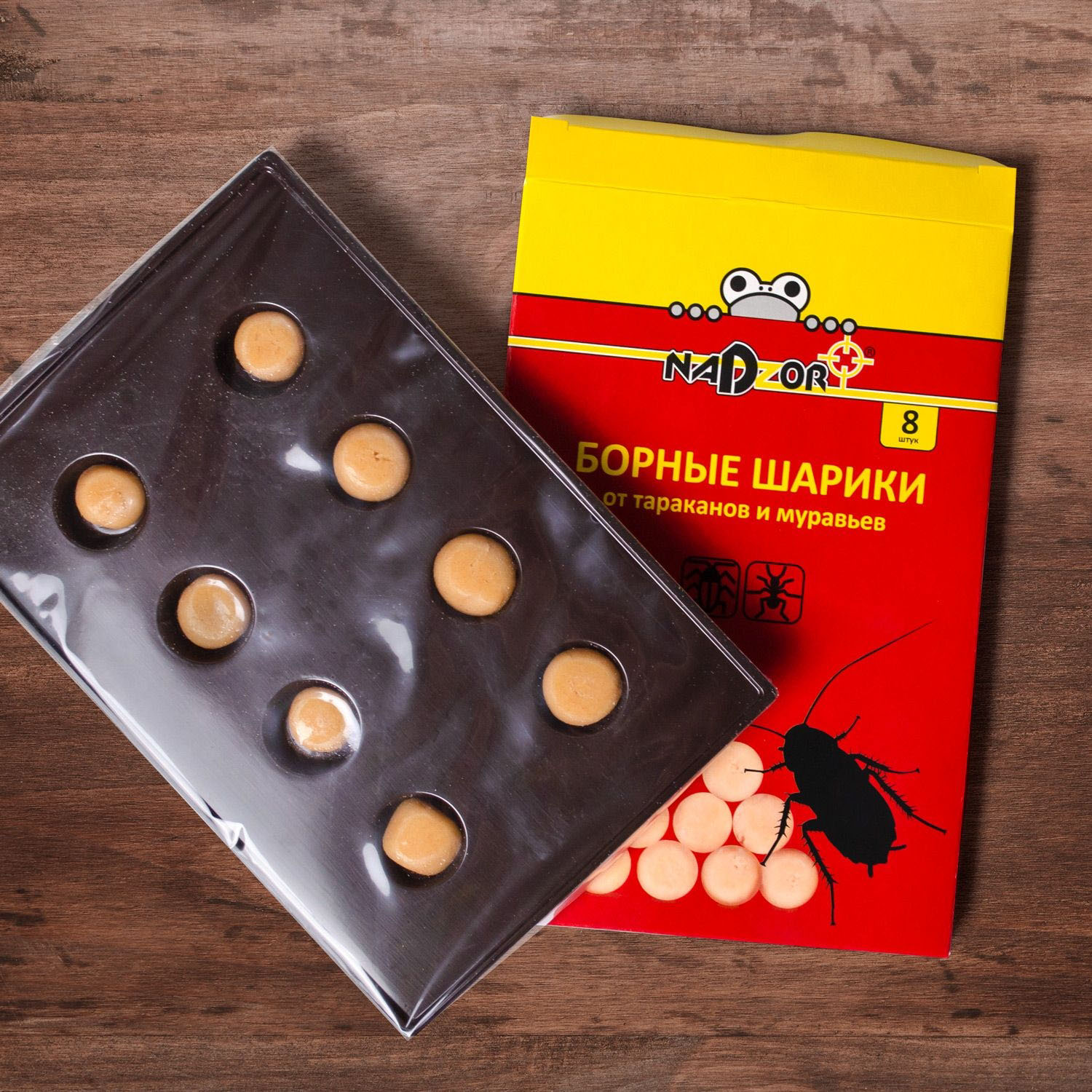 Борные шарики от тараканов и муравьев 8шт Nadzor *35