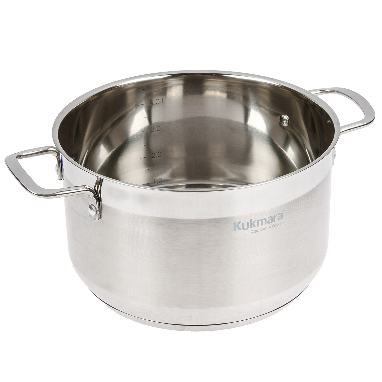 Кастрюля нерж. "Kukmara" "Orion" 4.5л Стекл.кр., d дна 200мм (подх. д/Индукц.пл.) ORN-CA4522G *1/3