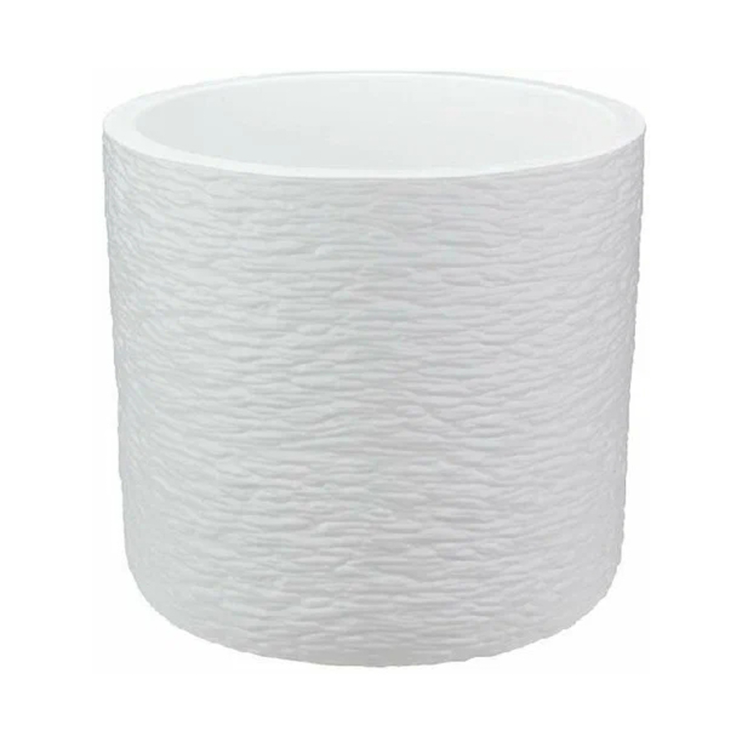 Кашпо пластм. "Сланец"  3,4л d верха 200мм h190мм со вставкой Белый М3199 ("М-П")*1/12