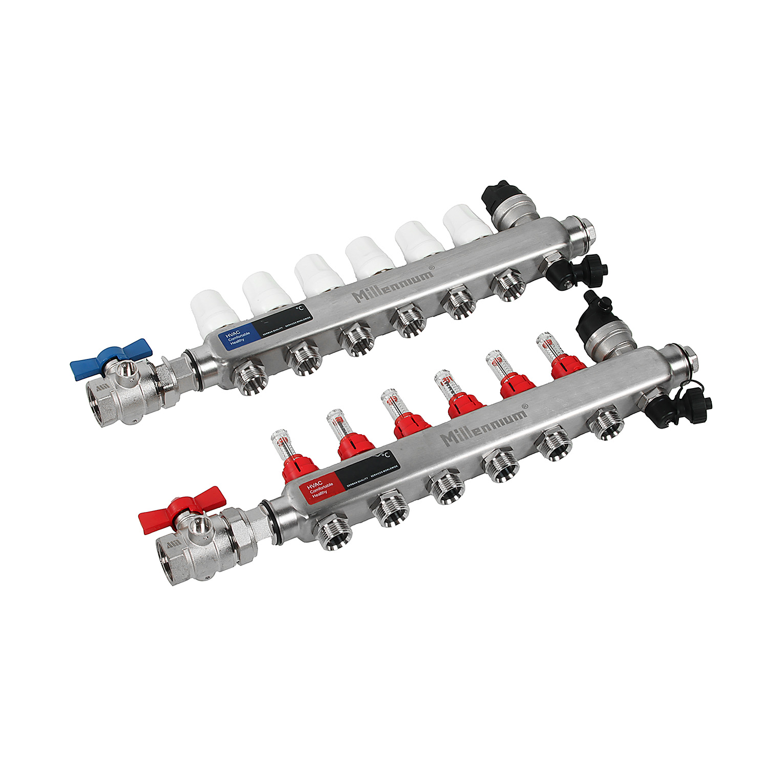 Коллекторная группа Millennium с расходомером, 6 выходов, с кранами