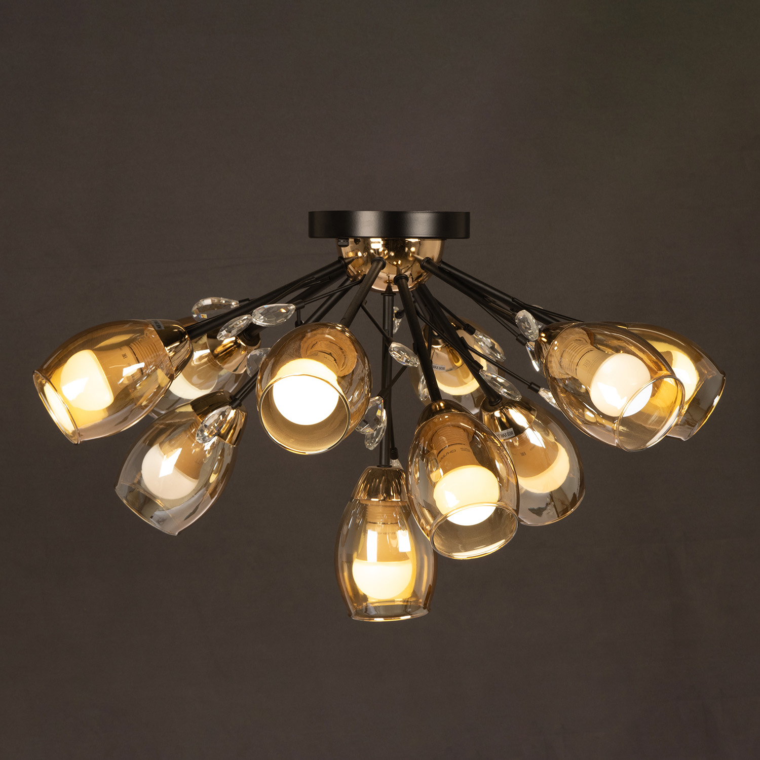 Светильник потолочный IL1284-10CPA-29 BK GD Е27 S=60м2    *1/12