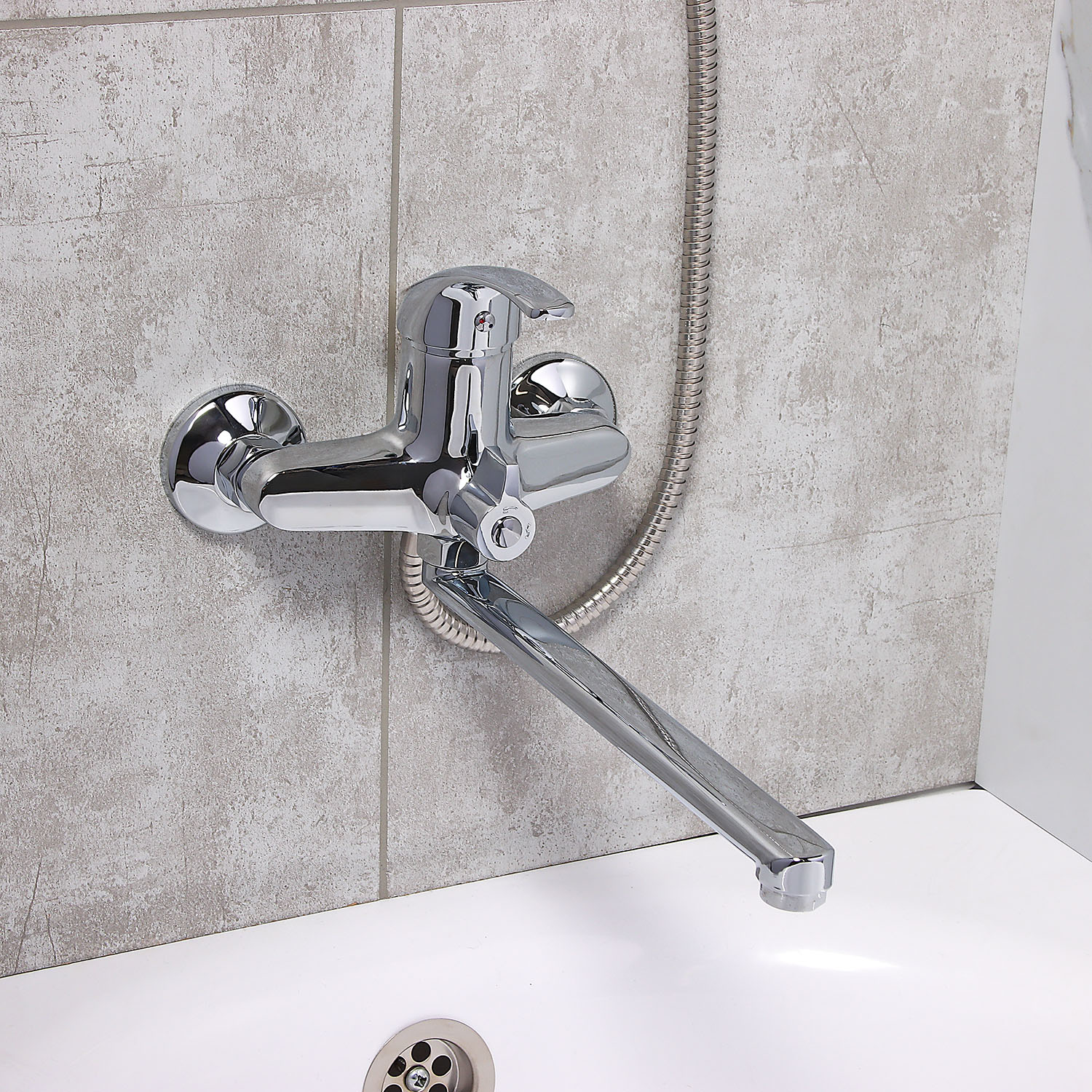 Смеситель для ванны Potato P2204, длинный излив, однорычажный