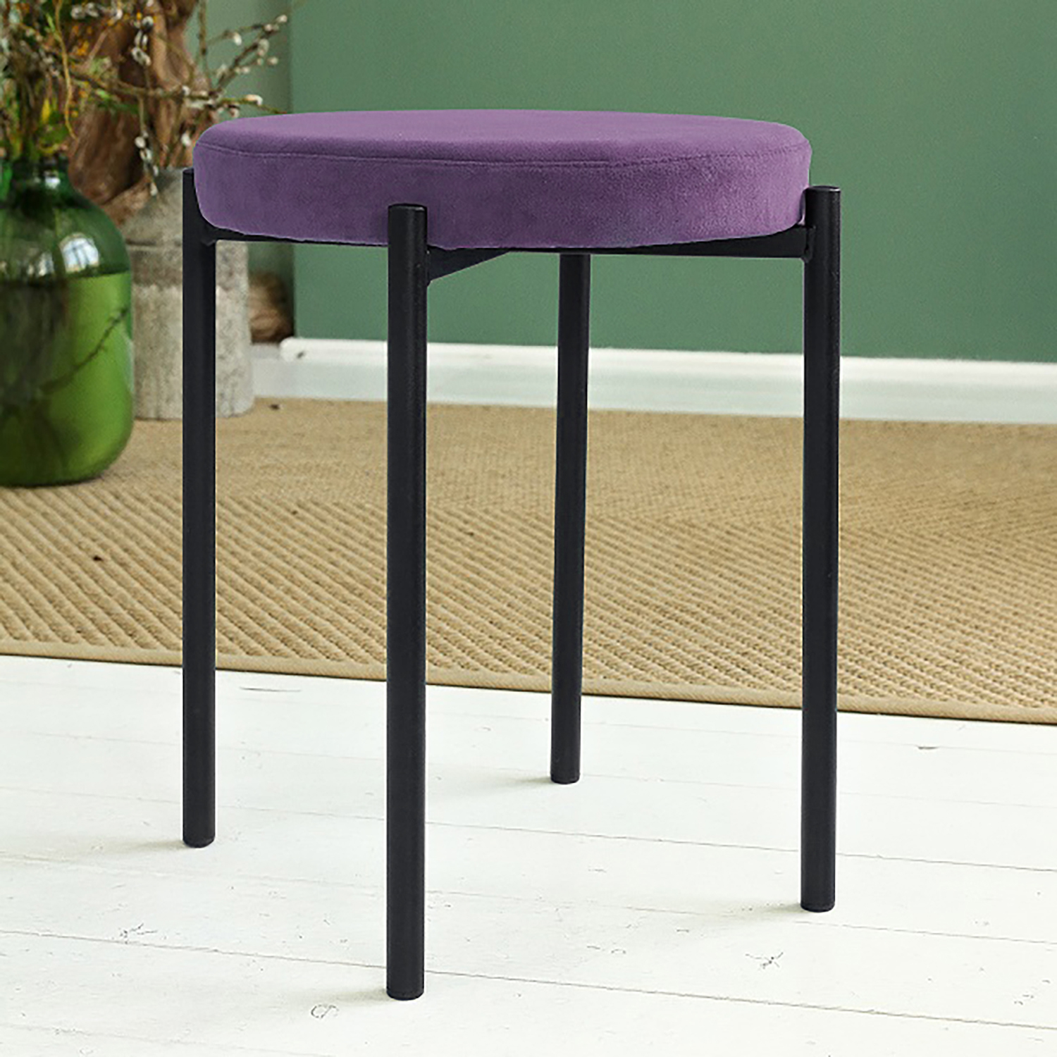 Табурет FORPOST Cindy, 44х50х44 см, микровелюр конфетти плюм, сиреневый