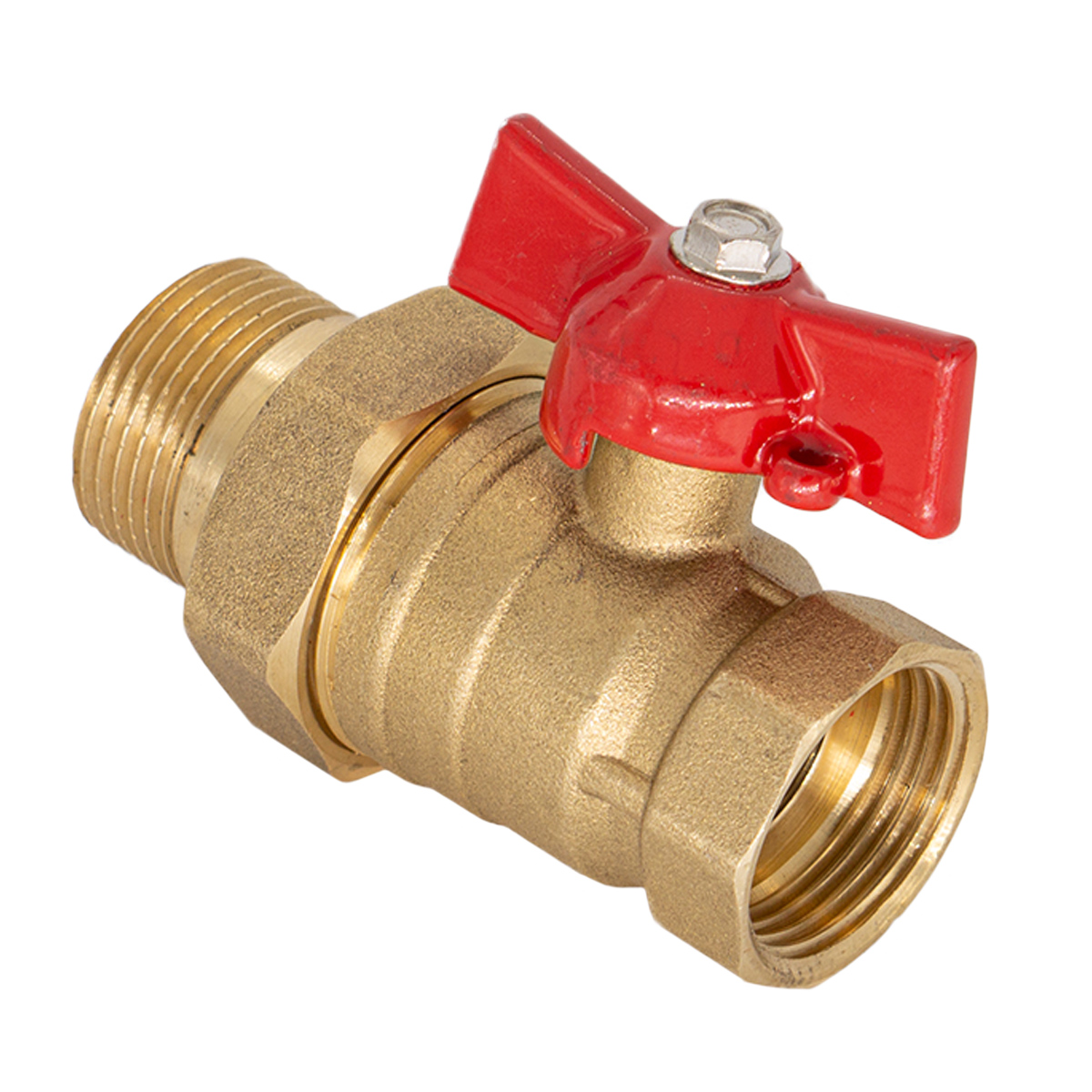 Кран шаровый 3/4" (Ø20) М/П бабочка с американкой СТМ (ОПТИМА) SOAFM034 *1/14/56