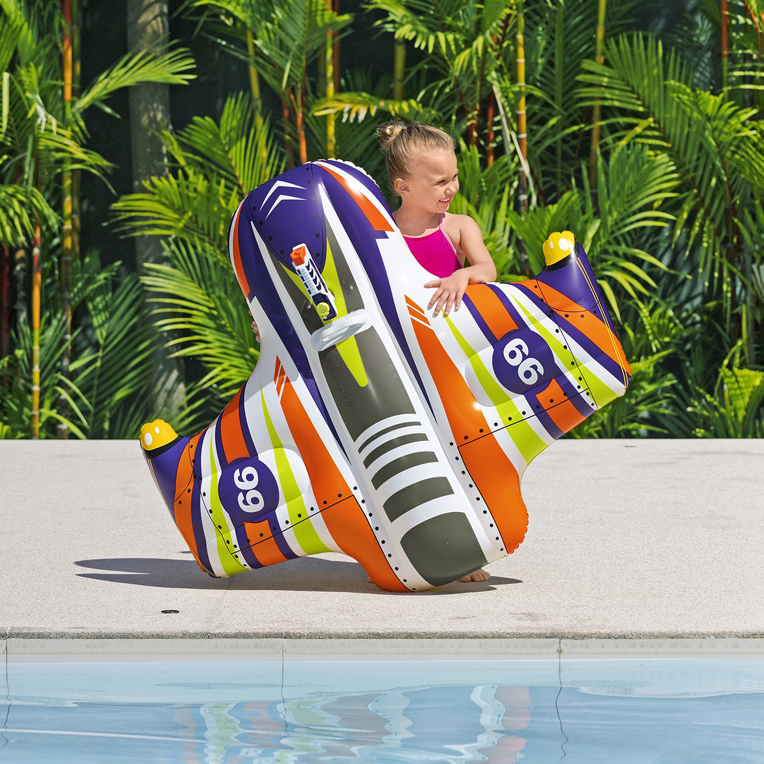 Плотик для плавания «Самолёт», детский, 117х107 см, с водным пистолетом, 41503