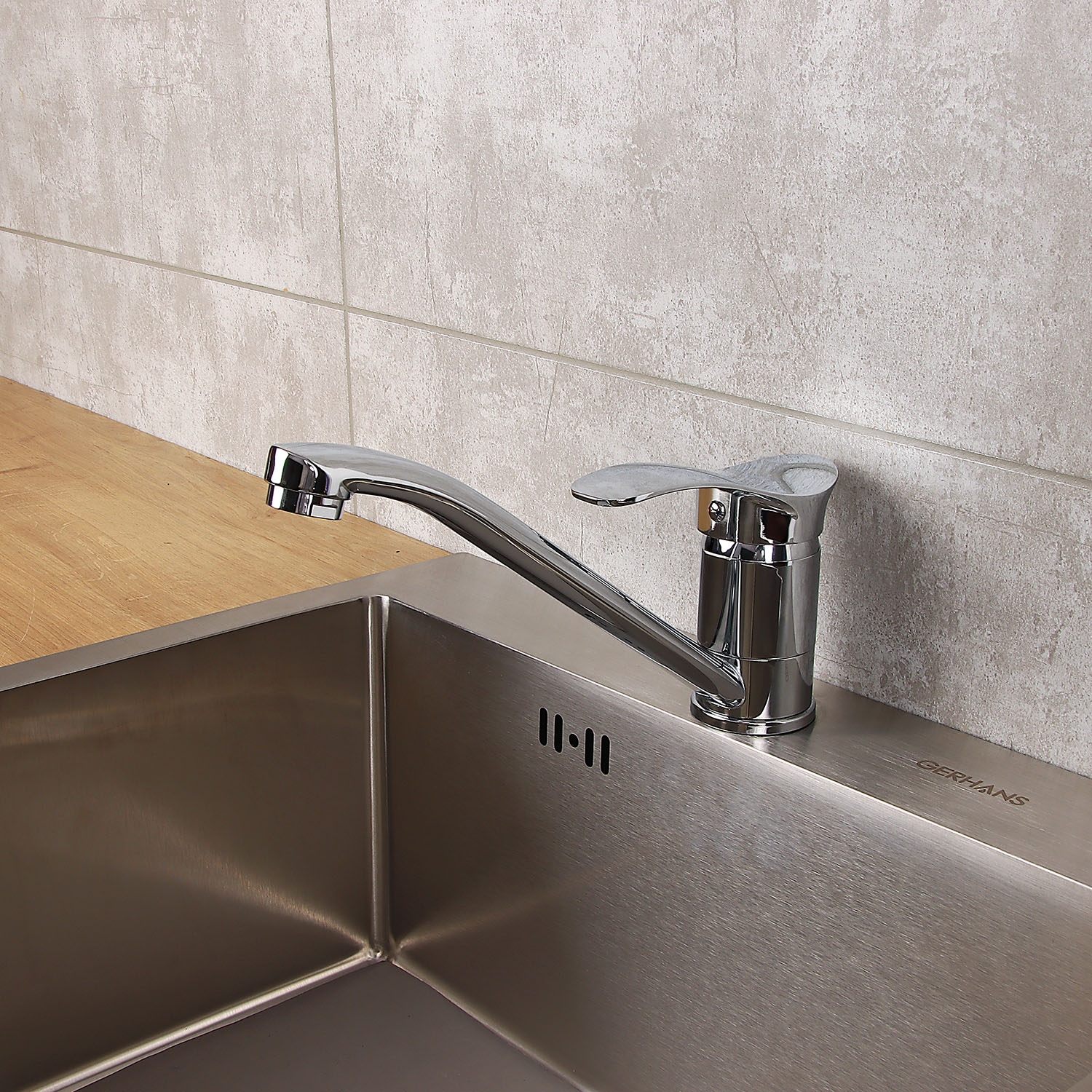 Смеситель для кухни Potato P4201 длинный излив *1/10