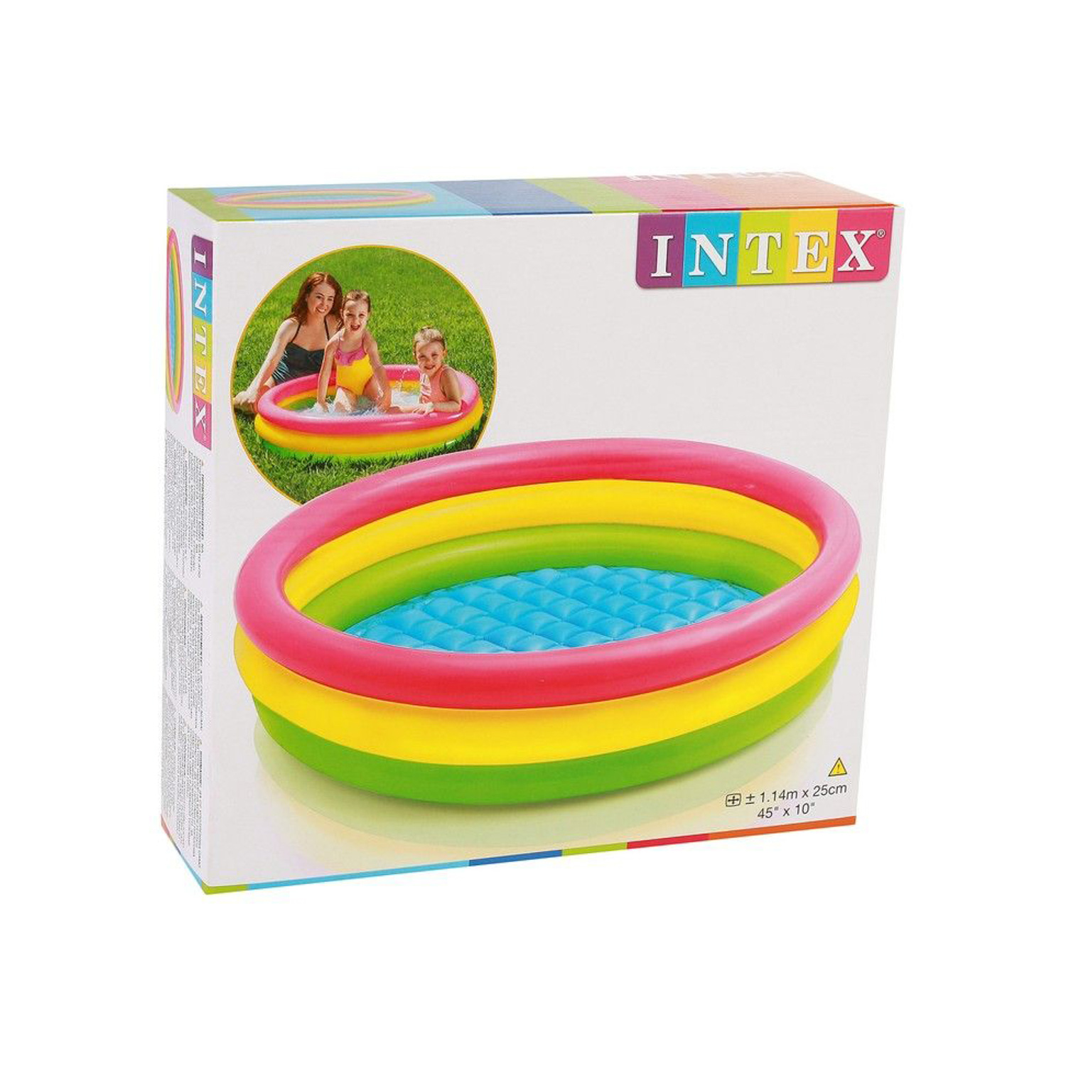 Бассейн надувной детский INTEX Sunset Glow, 114x114x25 см, 131 л