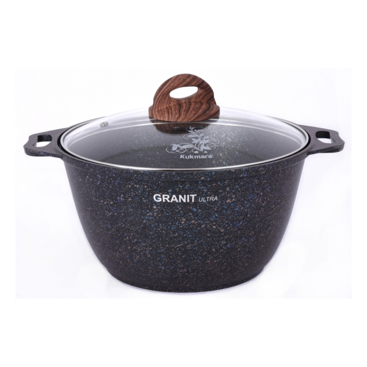 Кастрюля алюм. литая а/приг. Kukmara "Granit ultra" blue 3,0л Стекл.кр. кгг32а *1/3
