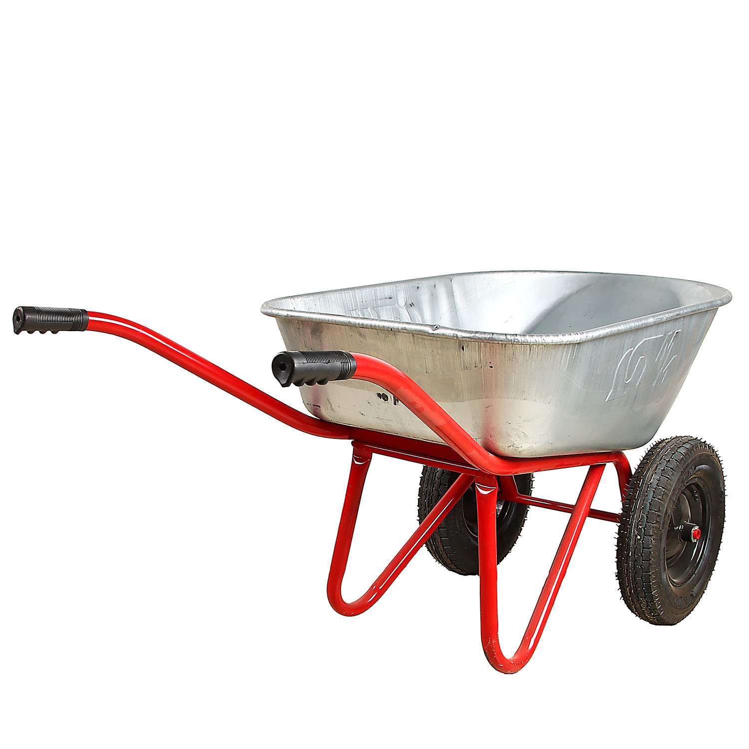 Тачка строительная двухколесная (350кг,150л,толщ.кузова 1мм,колесо 4.80/4.00х80,D20) *1