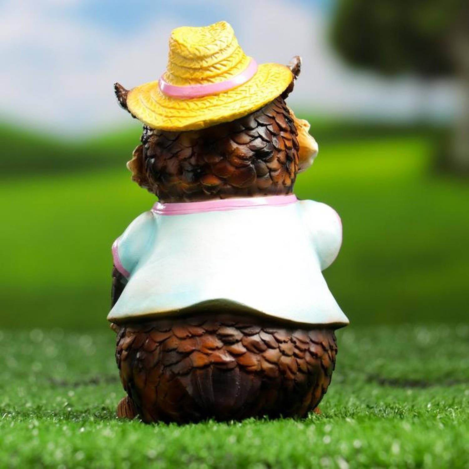 Садовая фигура "Филин в шляпке с лопаткой" 10х9,5х15см 5155105