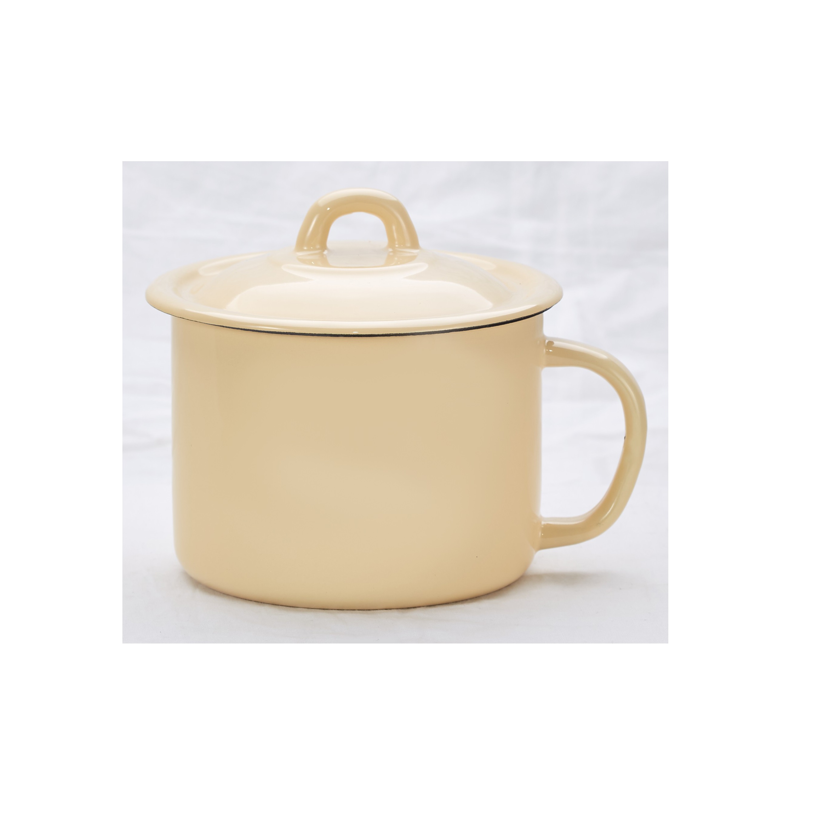 яяяКружка эмалированная 1,0л d120мм с Крышкой с металл.ручк., без деколи С-0207 *1/8