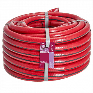Шланг поливочный 20 м Авангард "Флокс", ПВХ, 3/4", армированный, красный