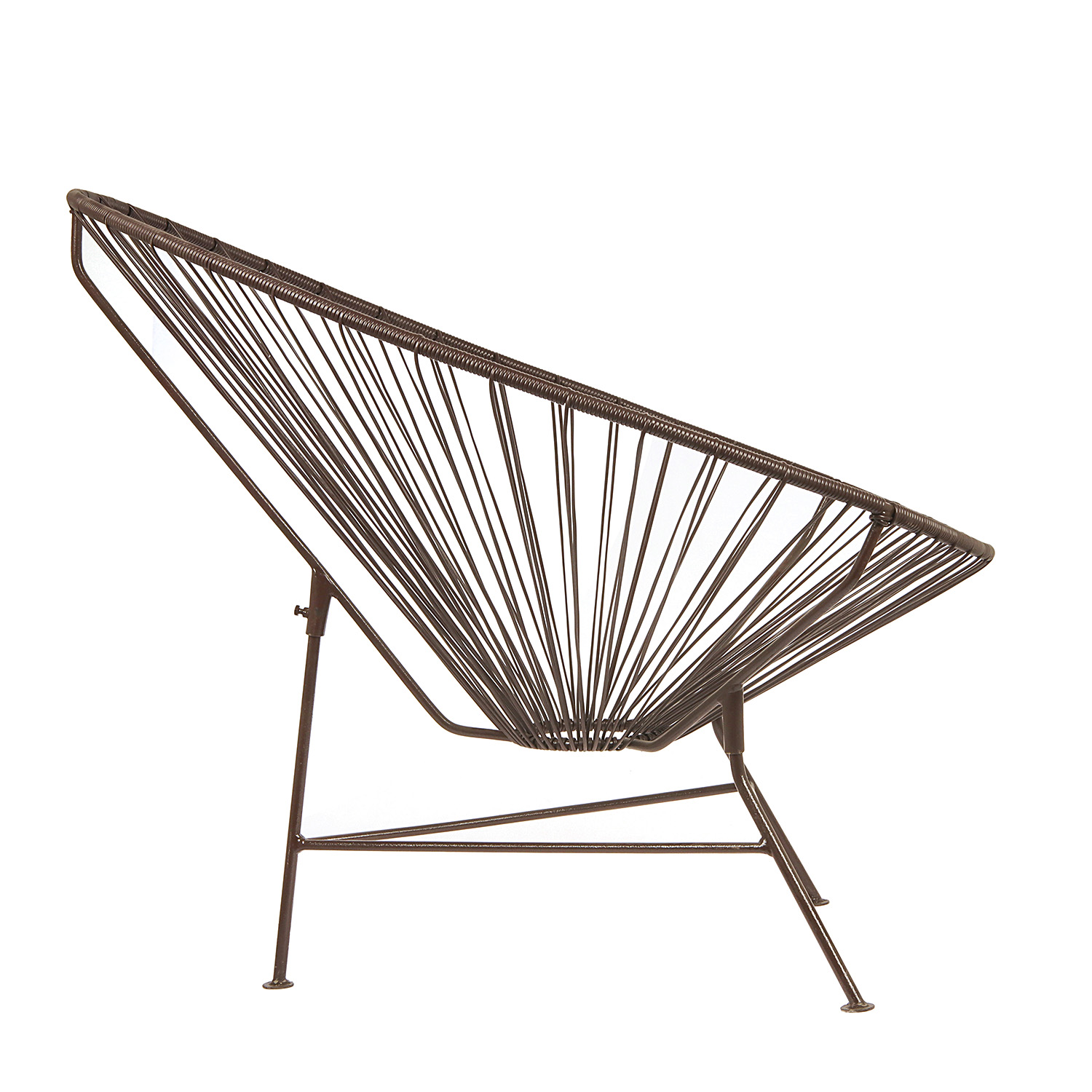 Набор дачной мебели "Ракушка" стол (стекло) 50 см + 2 кресла (до 120 кг), полиротанг коричневый *1