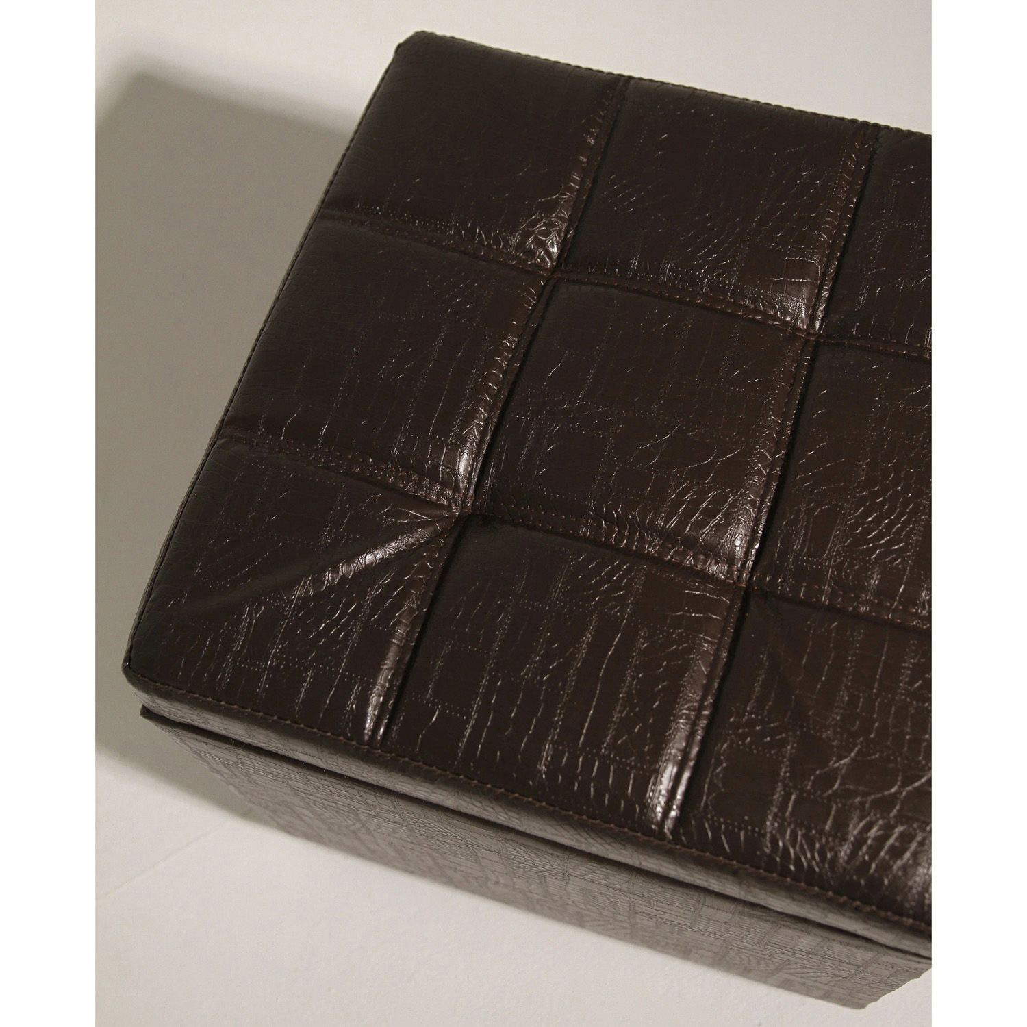 Пуф FORPOST, 42х41х40 см, куб, искусственная кожа, коричневый