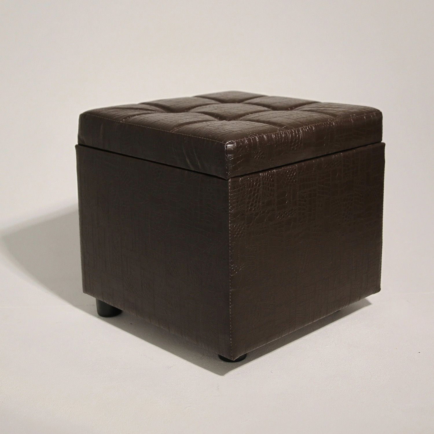 Пуф FORPOST, 42х41х40 см, куб, искусственная кожа, коричневый