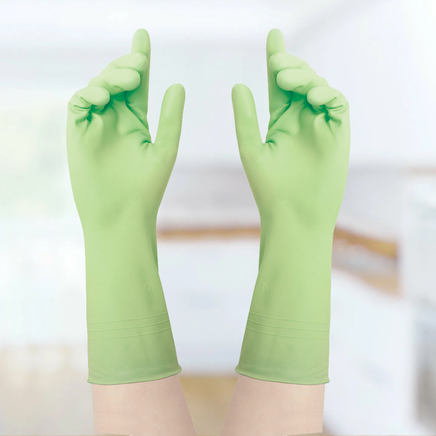 Перчатки виниловые прочные "Professional" ТР ТС Зеленый L (большой) 1пара V7603GR "А.Д.М." *1/72