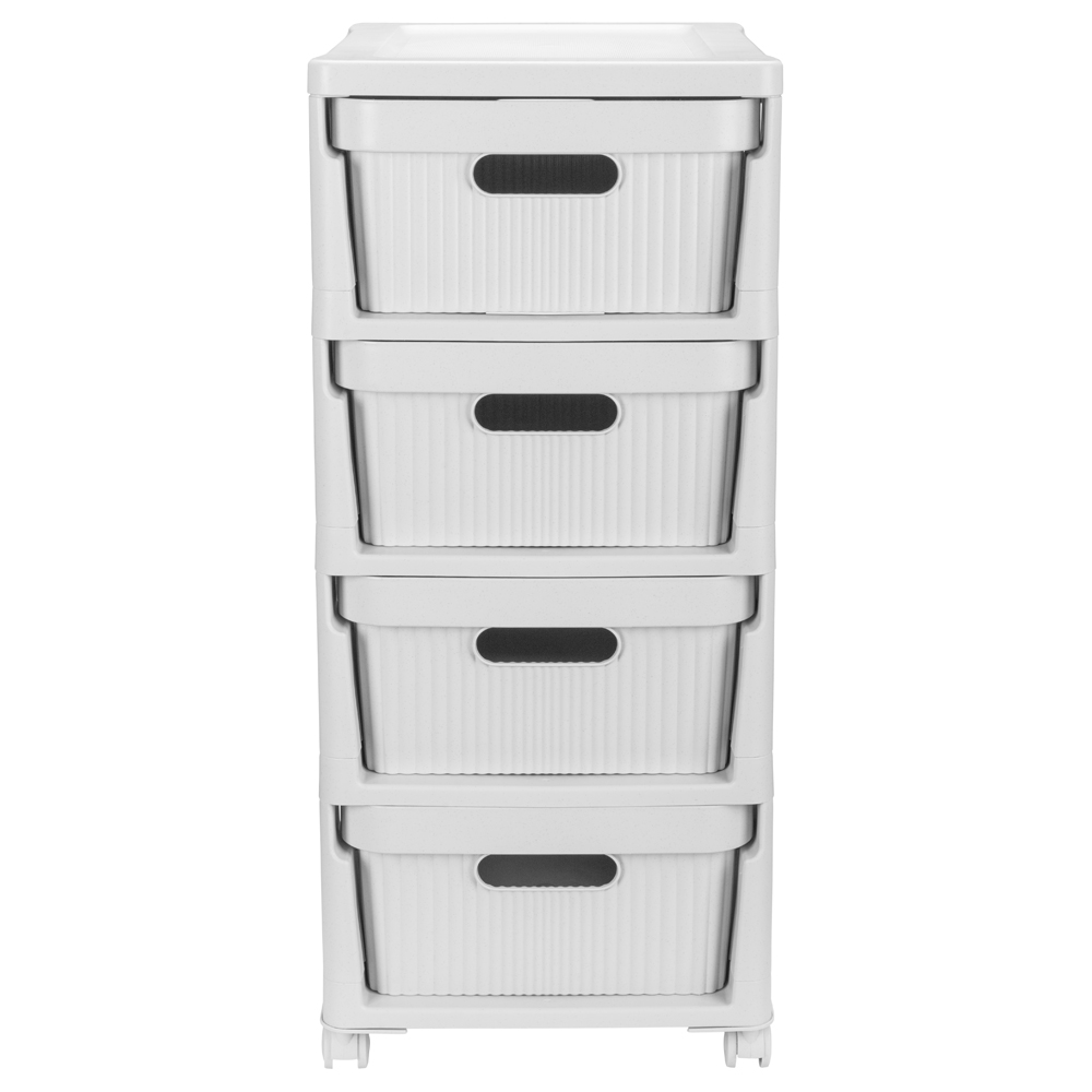 Комод пластм. "Velvet" 4 ящика выс.690мм, шир.300мм, гл.385мм Светло-серый 435218838 ("Бытпласт") *1