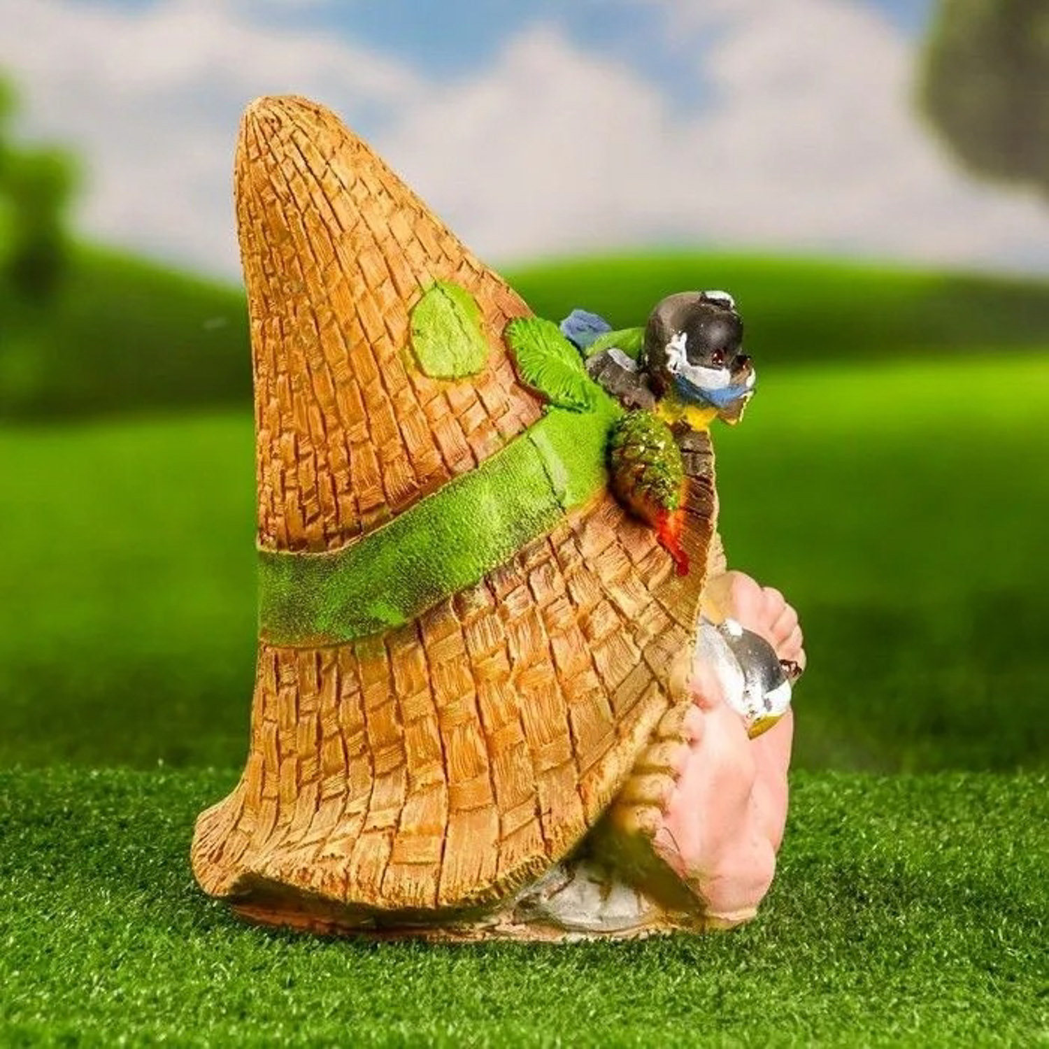 Садовая фигура "Леший с птичками" 26х21х20см 9487937