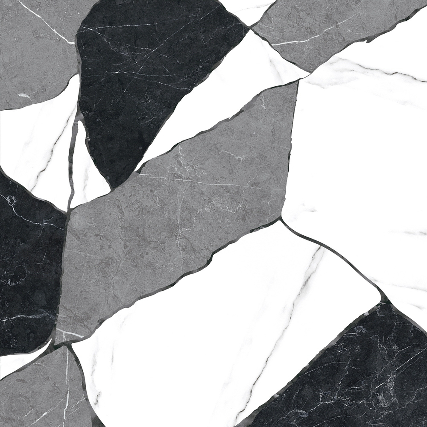 Керамогранит 1.58 м² Cersanit Oriental А16006, 420х420х8.5 мм, черно-белый