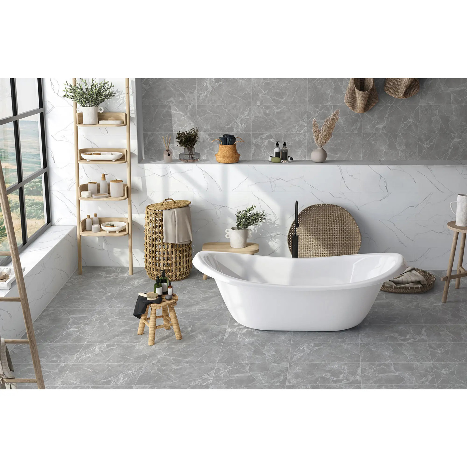 Керамогранит 1.44 м² Global Tile Pride 6260-0212, 600x300х9 мм, белый
