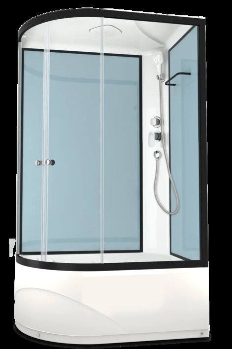 Кабина душевая120*80*218 Deligh128R high поддон выс.проз.,б/эл,ст.голуб DOMANI-Spa 3уп РАСПРОДАЖА