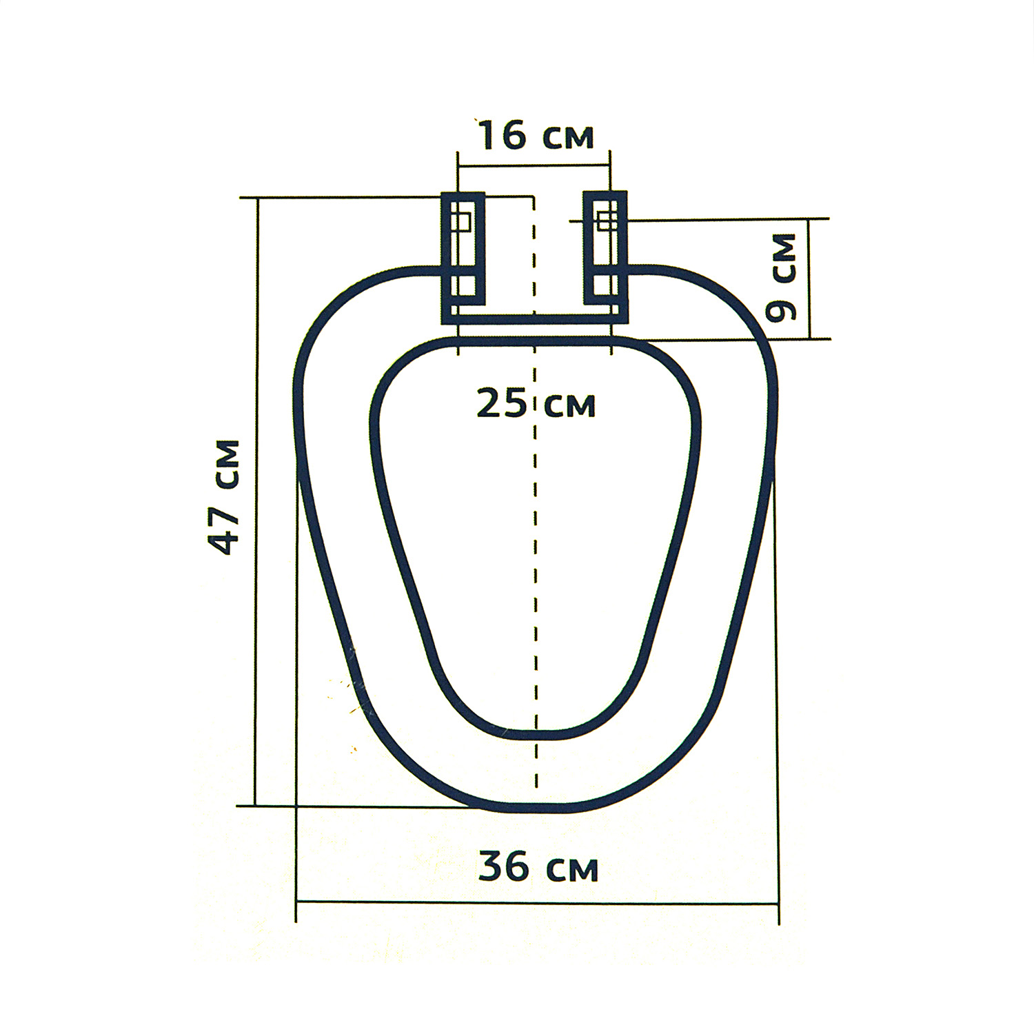 Сиденье для унитаза, 47х36 см, белый