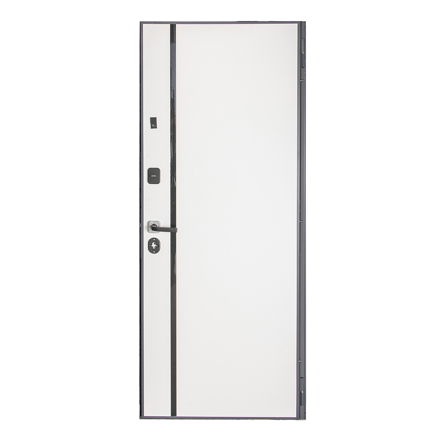 Дверь входная 2050х860х80 мм Дверной континент, левая, графит/белый софт