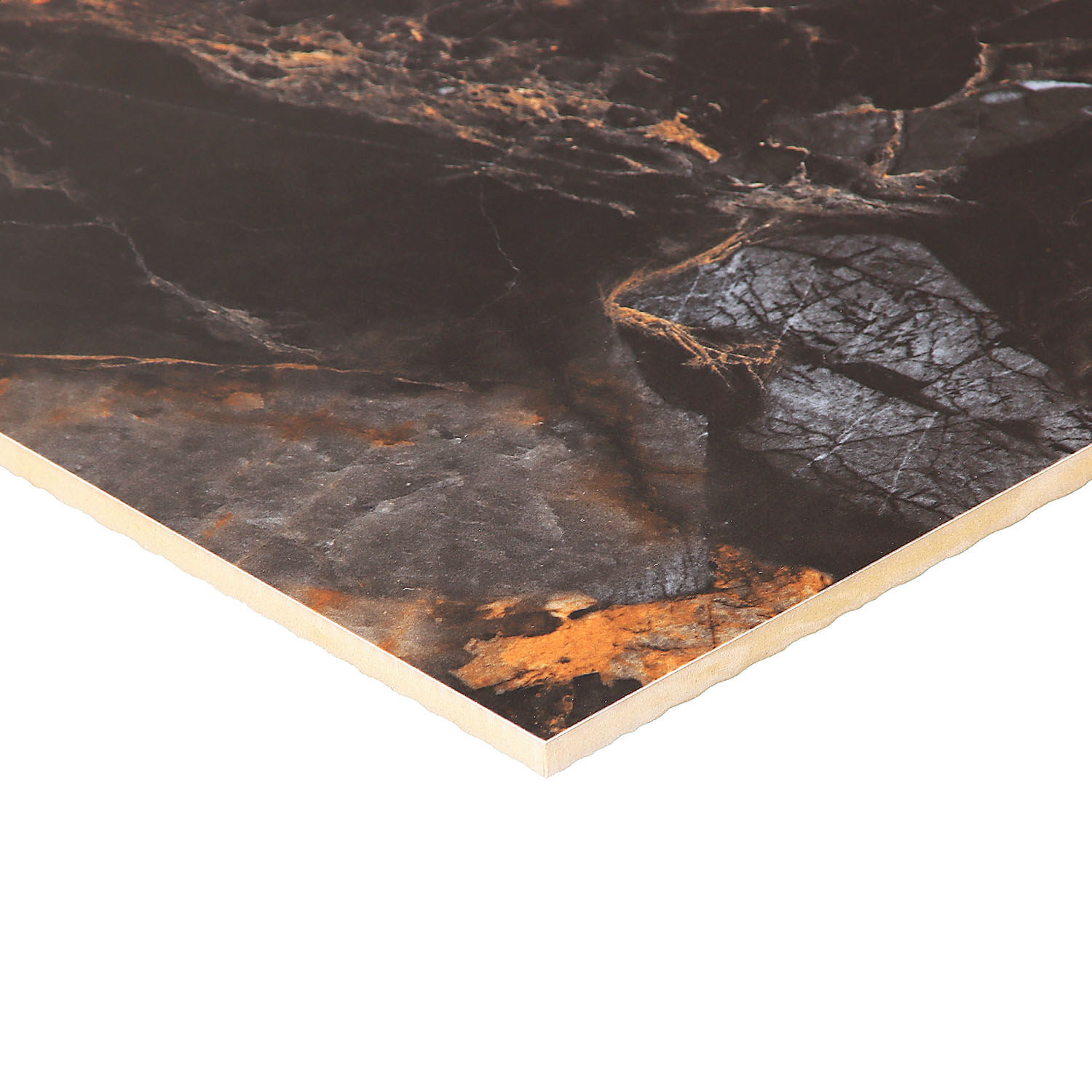 Керамогранит 1.44 м² Global Tile Decorum GT1206011705HPR, 1200х600х9 мм, суперполированный, черный