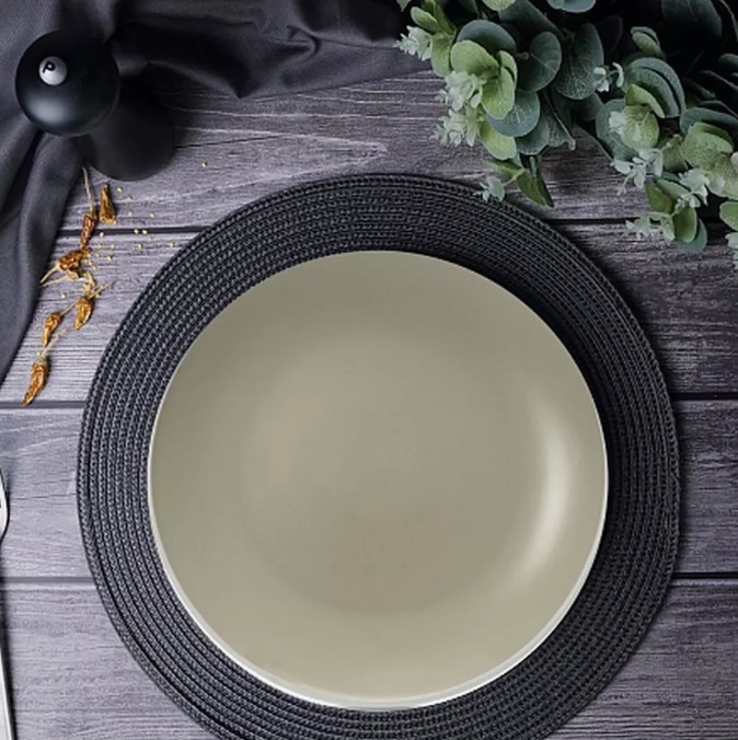 Тарелка керамич. "Scandy Olive" мелкая d24см DMD111 "Domenik" *6/24