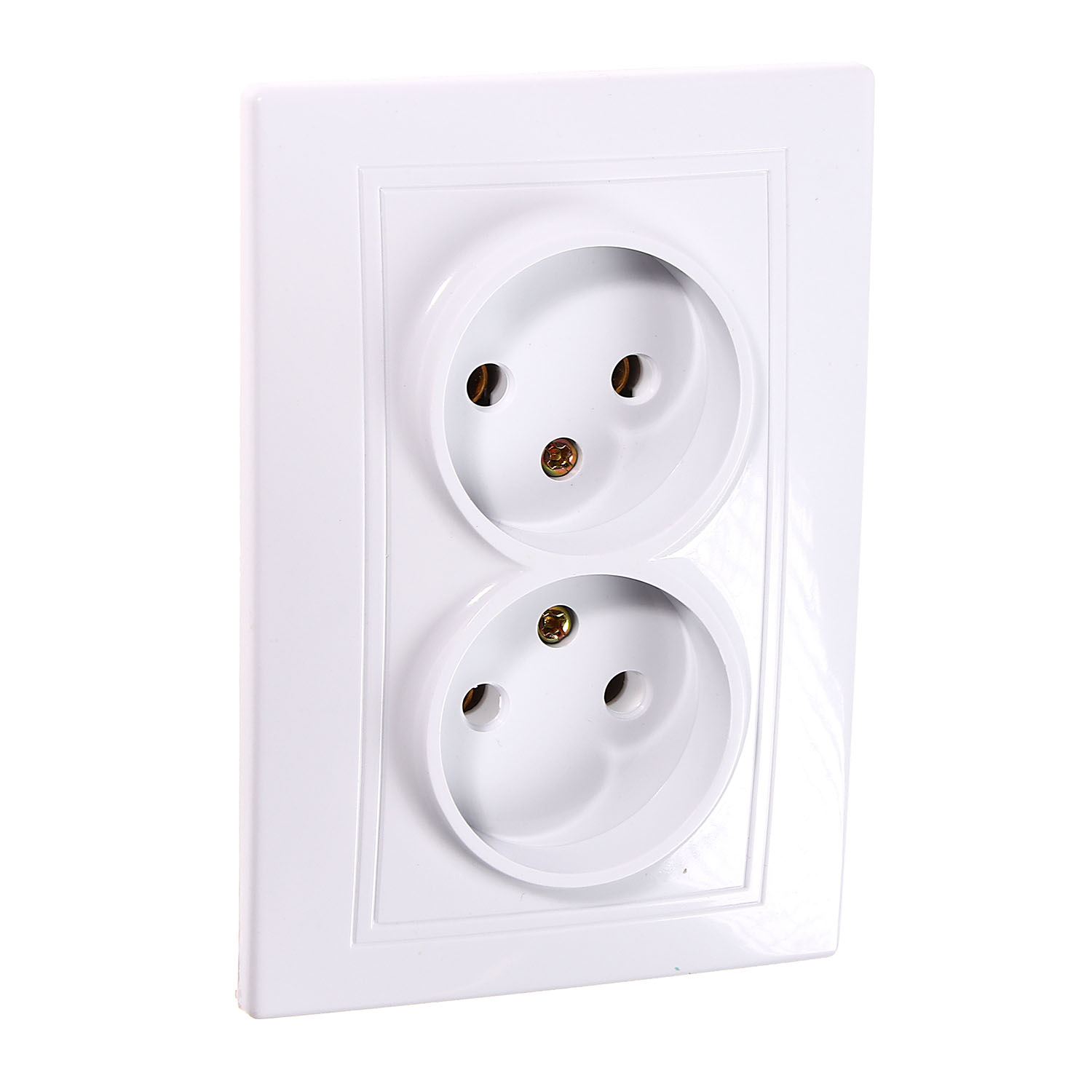 Розетка Intro Plano СП 2-мест. белая бз 2х2P 16А-250В IP20 1-204-01 *10100