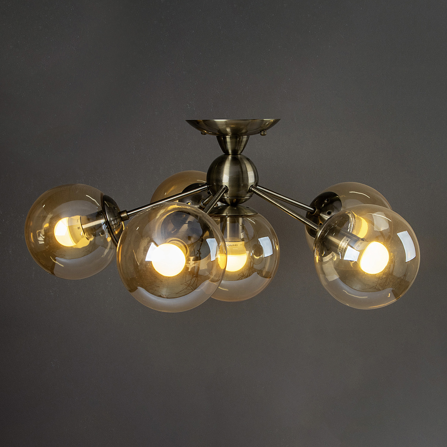 Люстра 20905/6AB AMB Е27 6*60W S=13м2 *1