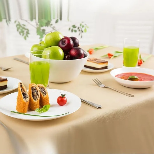 Тарелка стекло "ЛИЛИ" белый 25см обеденная Q8714 (Luminarc) *12