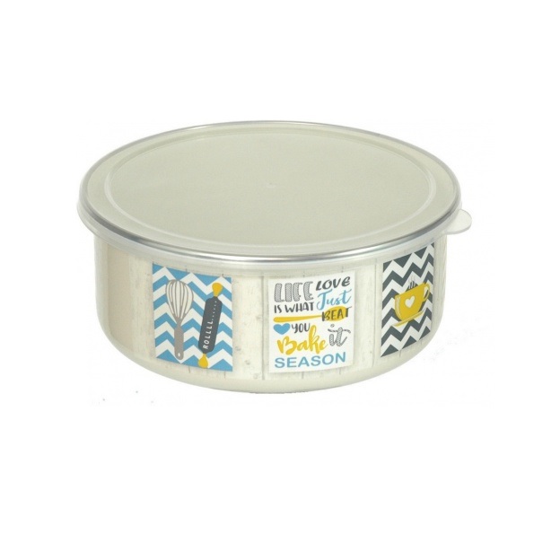 яяяМиска эмалированная с п/э плотной крышкой "Кантри" 1,3л d16см 3109 ("МЕТРОТ" Сербия) *1/4