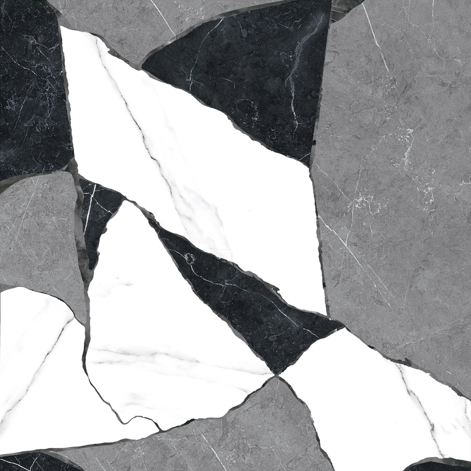 Керамогранит 1.58 м² Cersanit Oriental А16006, 420х420х8.5 мм, черно-белый