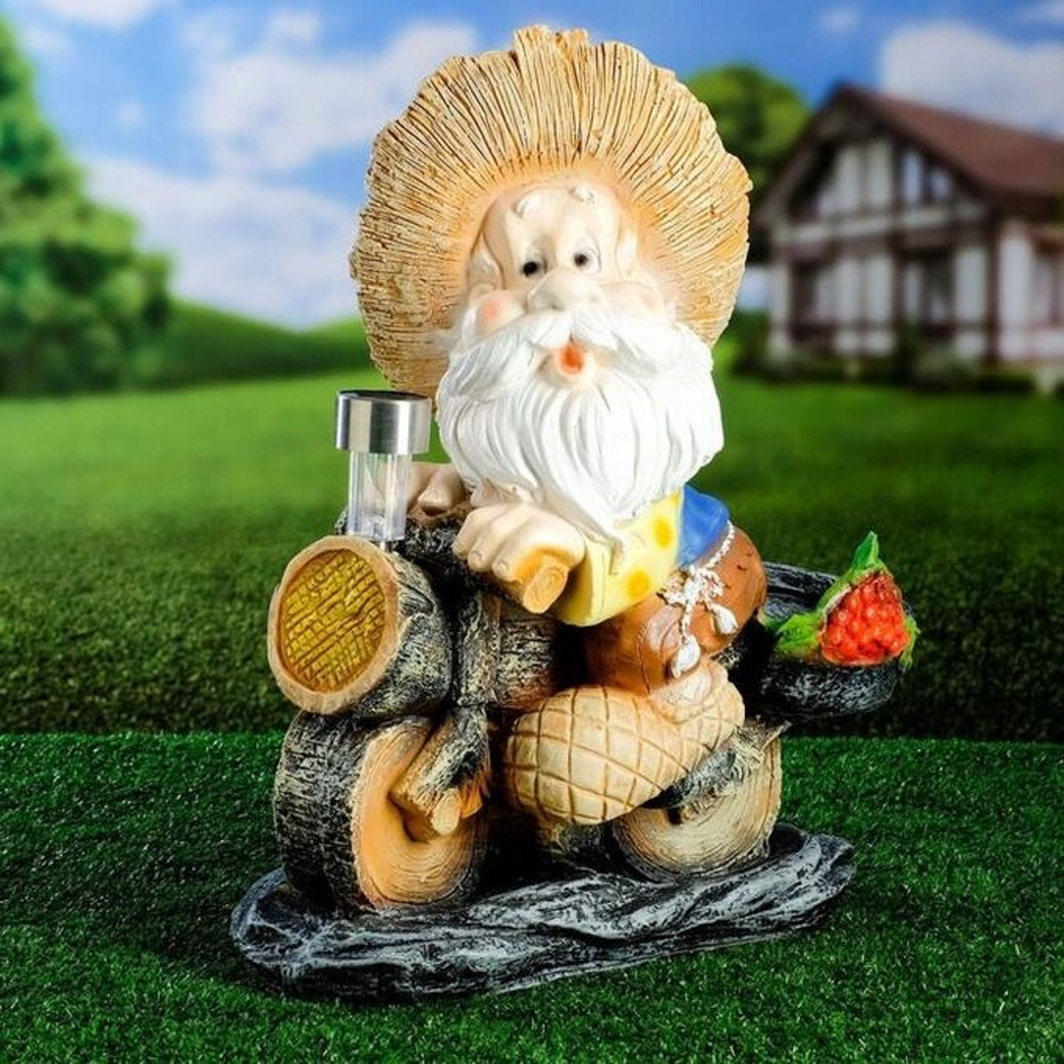 Садовый фонарь "Лесовик на велосипеде с фонариком" 50см   4203375