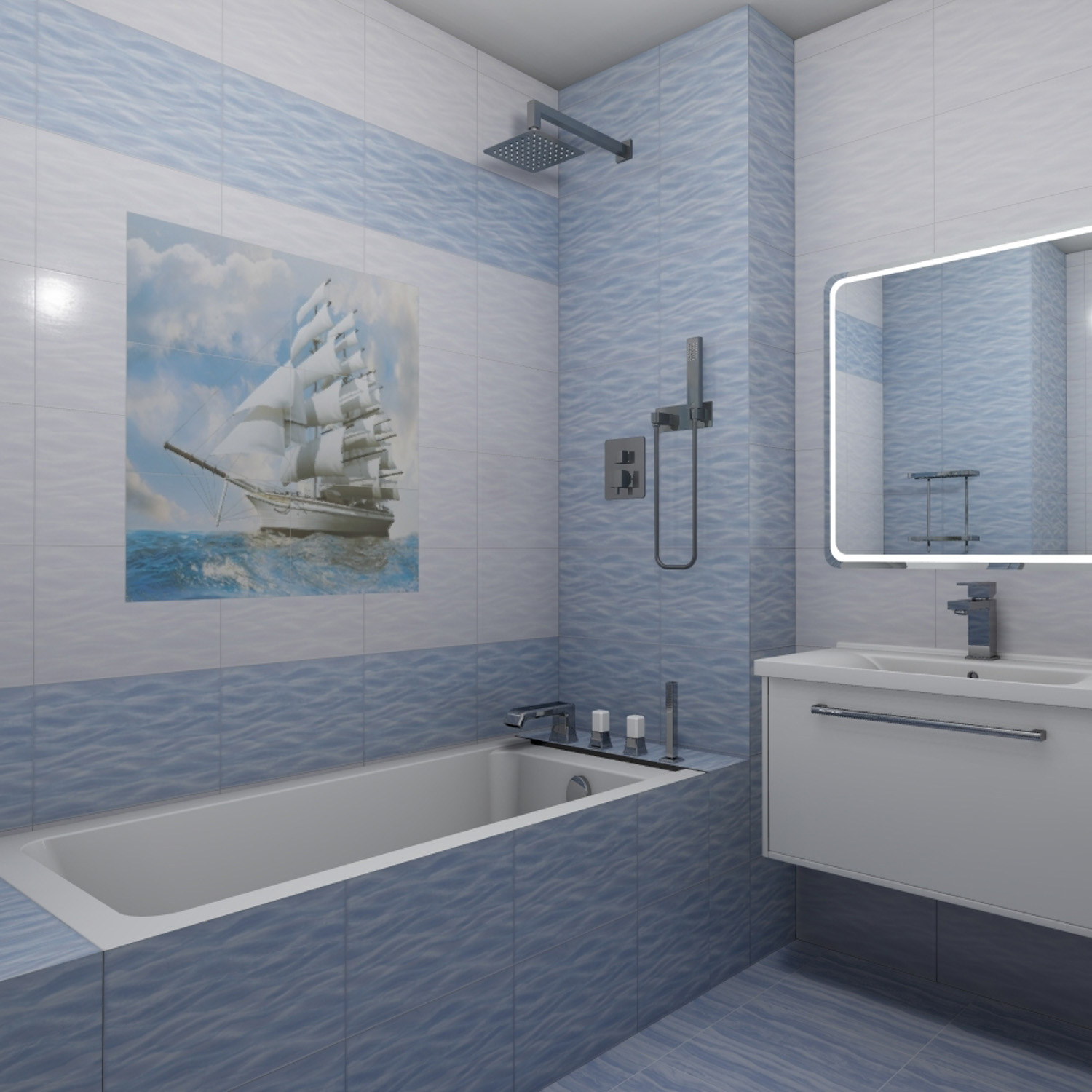 яяяПлитка ПО Бригантина сортовая низ 280*400 (0,112*11=1,232*48) Волгоград