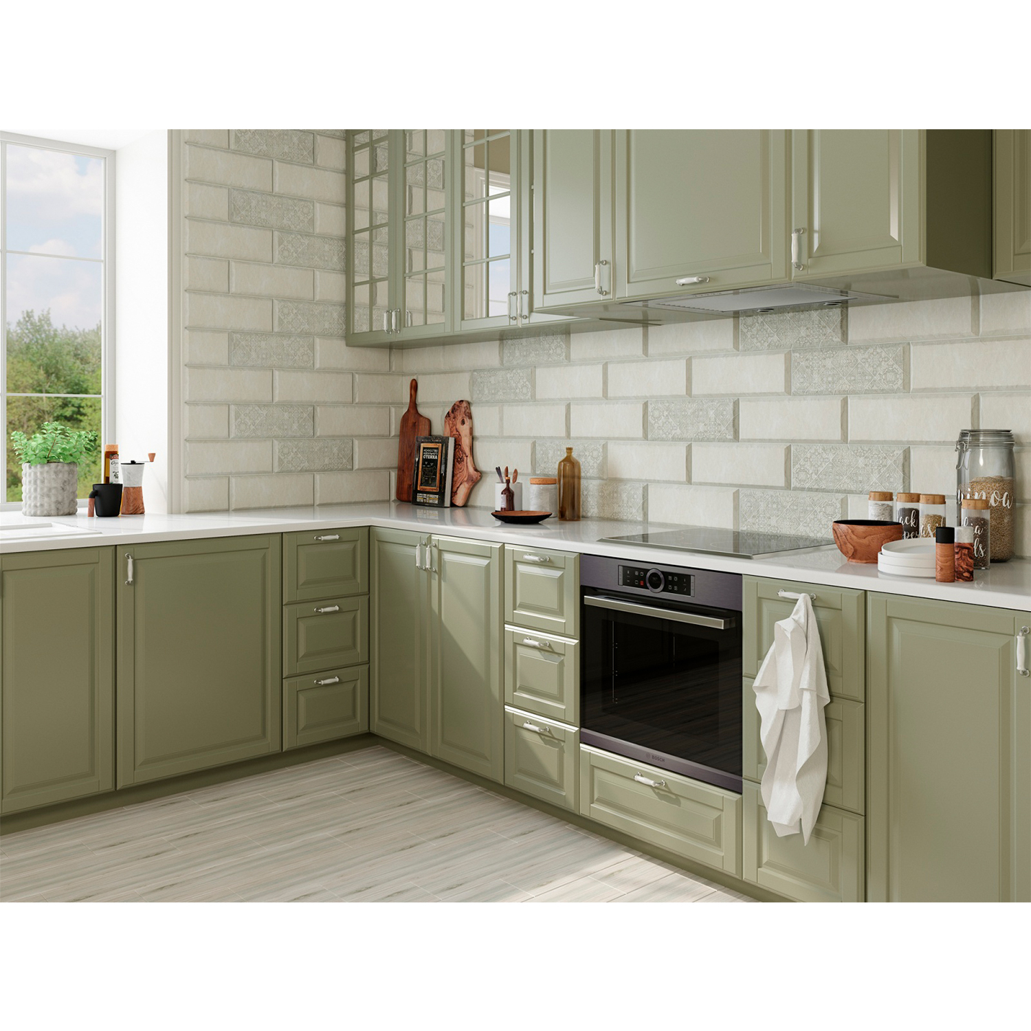 яяяПлитка настенная PORTLAND светло-сер. 1540180071 (40*15) 1,2/72 Inter Cerama