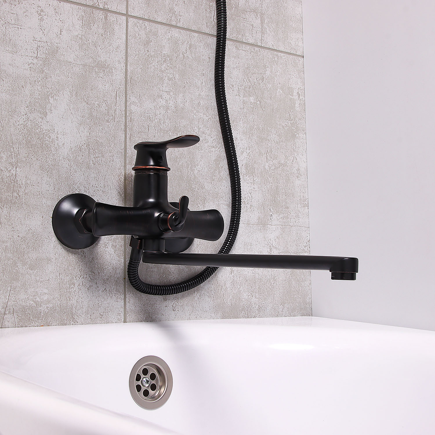 Смеситель для ванны "Potato" P22139HG длинный излив (черная бронза) *1/10