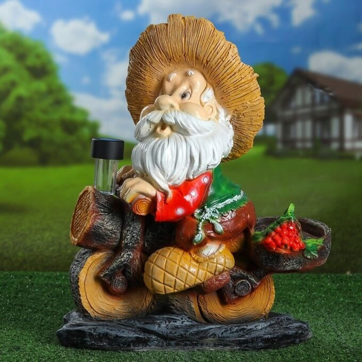 Садовый фонарь "Лесовик на велосипеде с фонариком" 50см   4203375