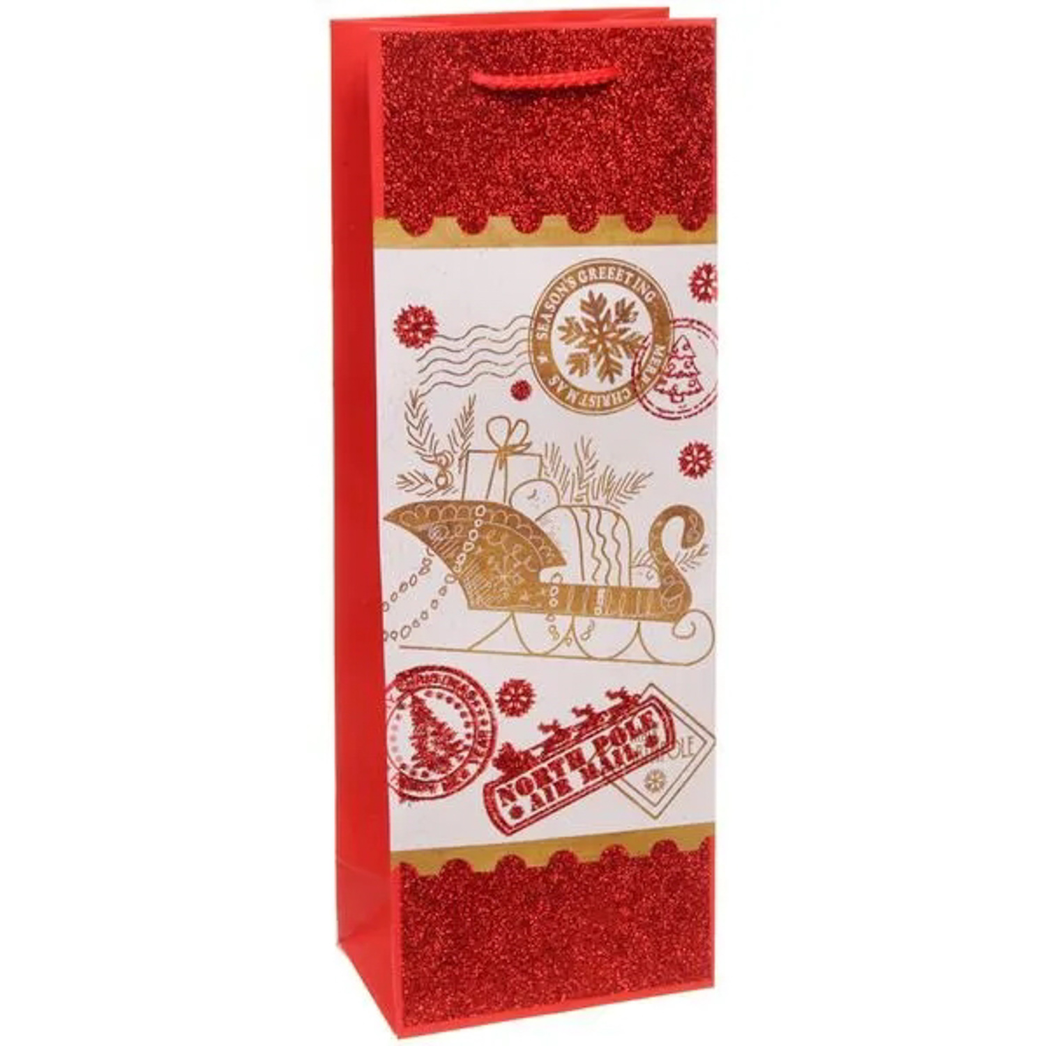 Пакет под бутылку «Новогодняя посылка», 12.5х36х8.5 см