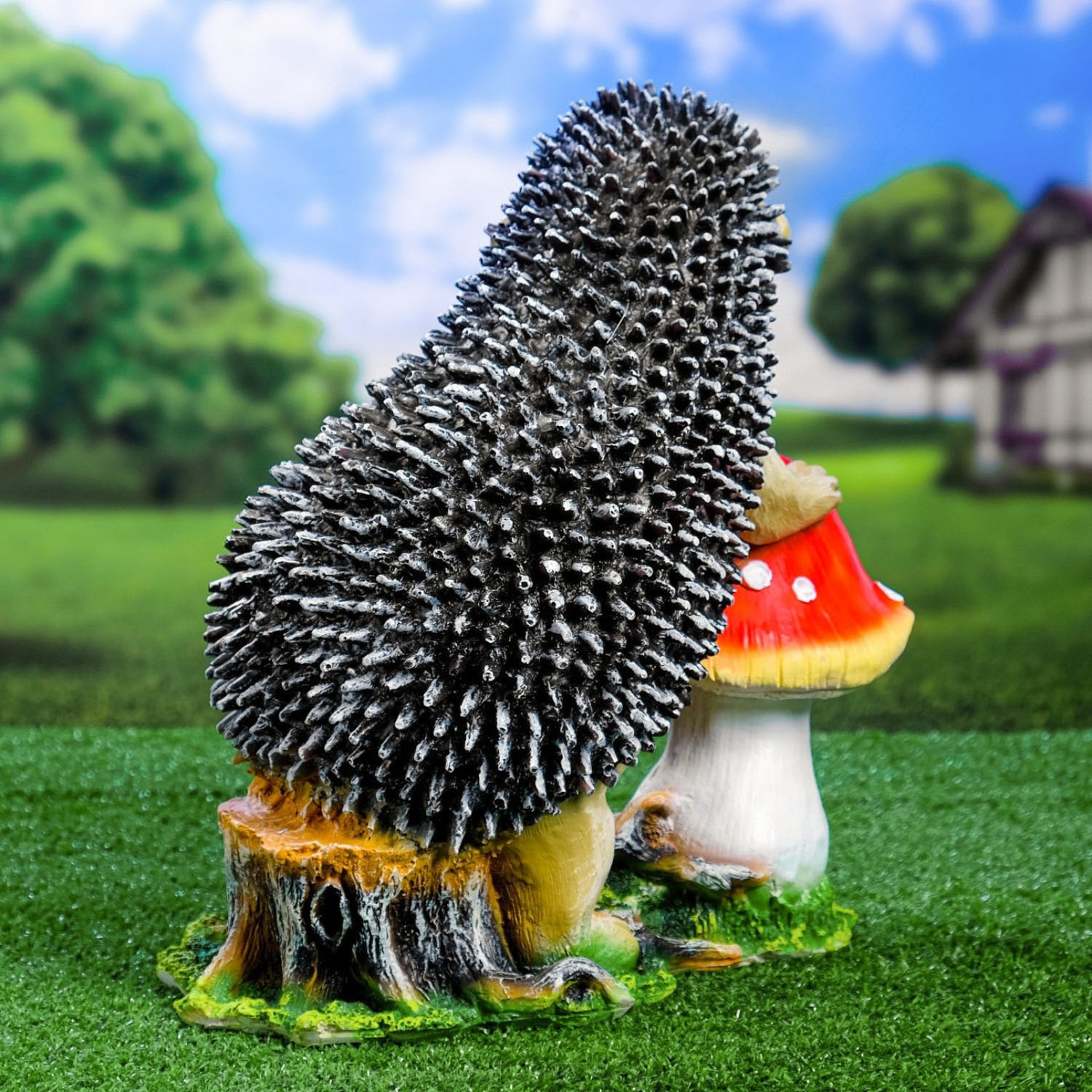 Садовая фигура "Ёж с грибом" большой 38*22*38 см 1090087