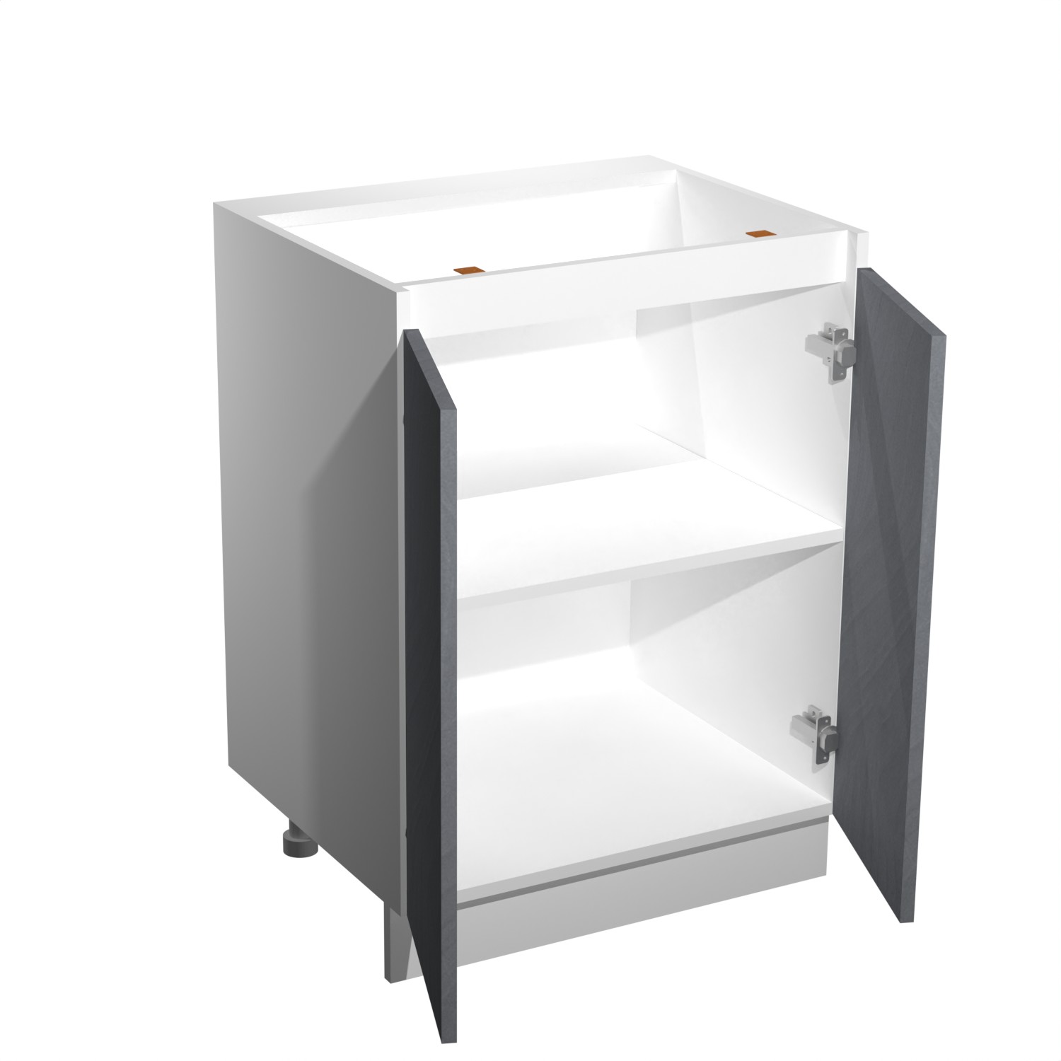 Шкаф напольный 600х850х600 мм BROZEX-WOOD GreyWind, с двумя дверцами