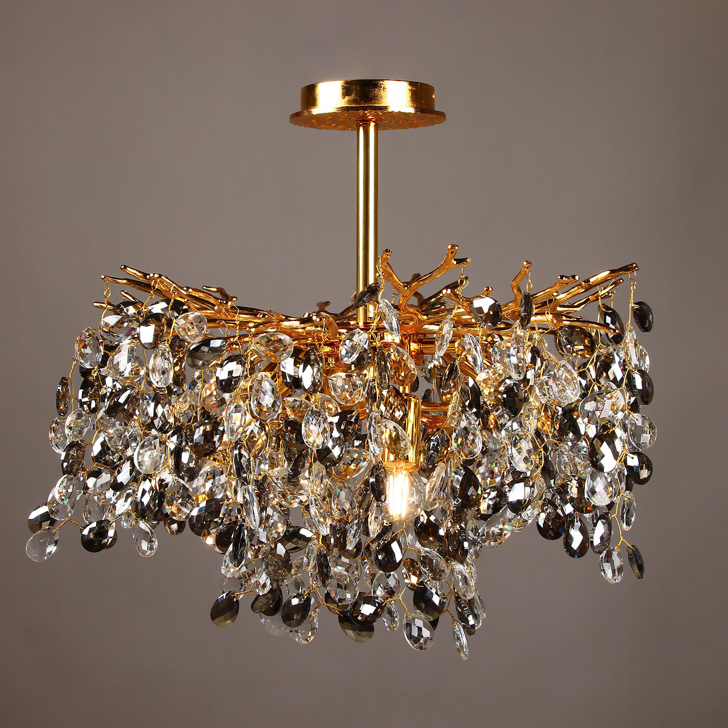 Светильник потолочный хрусталь 5509 Gold 500 мм Е14 S=16м2 золото  VERNER LIGHTING *1