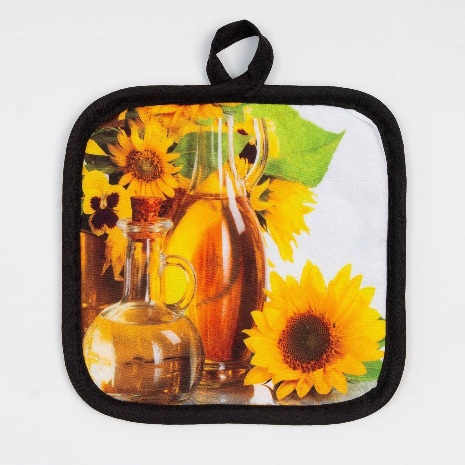 Набор прихваток Подсолнухи варежка-прихватка 24х16см, прихватка 17х17см 100% полиэстер Этель *1